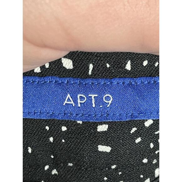 APT 9 Pants Womens 4 Black White Speckle Print Stretch Ankle Dress Cropped - Picture 8 of 11